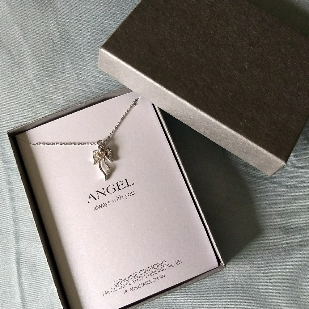Diamond & White Gold Angel Necklace